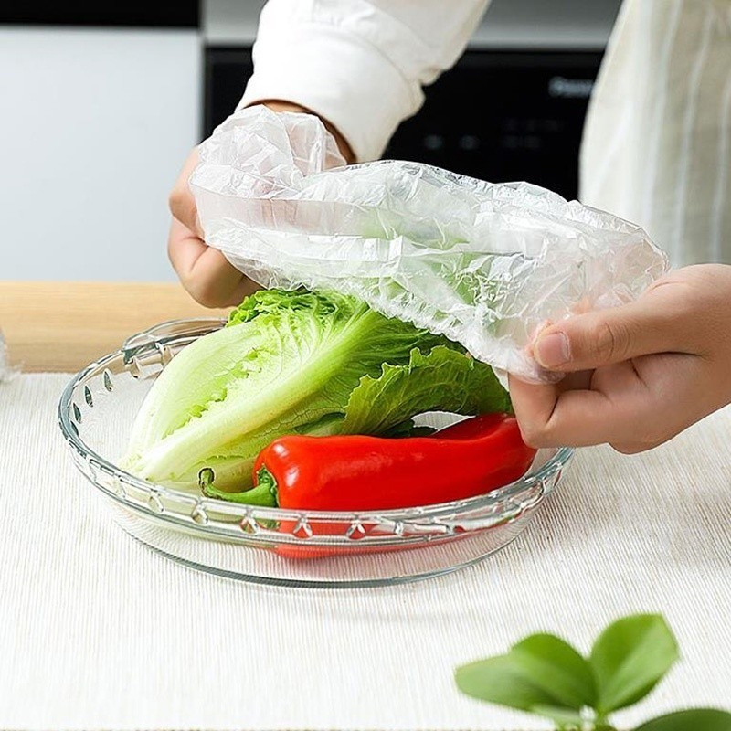 100 / 200 / 300 Chiếc Nhà Bếp Dùng Một Lần Co Giãn Thực Phẩm Bám Phim Bao / Tủ Lạnh Giữ Tươi Túi Phim Căng