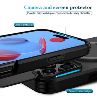 Dành cho iphone 17 Pro Max Ốp điện thoại có nắp máy ảnh trượt Chân đế từ tính Vỏ mỏng chống sốc