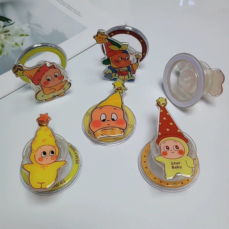 Hoạt Hình Dễ Thương Ngôi Sao Người Từ Giá Đỡ Điện Thoại Lưng Dính Túi Khí Để Bàn Cố Định Độ Hấp Thụ Mạnh