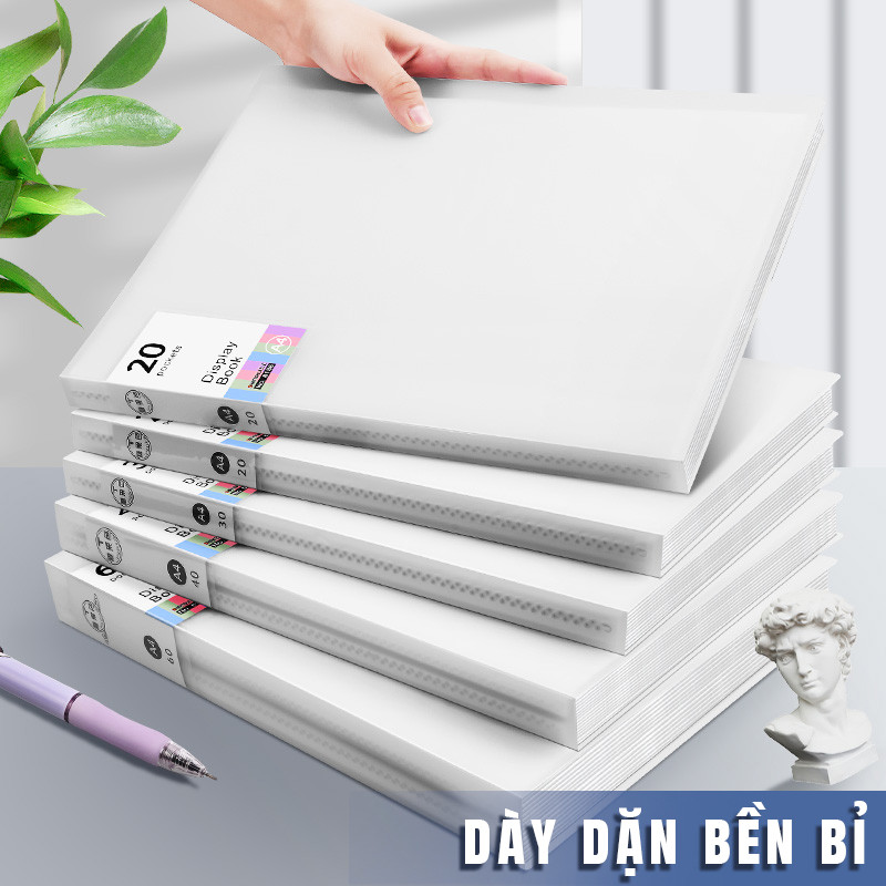 File lá đựng tài liệu A4 30/40 lá - Bìa lá đựng hồ sơ nhiều ngăn đơn giản để bàn văn phòng, phù hợp cho cả học sinh