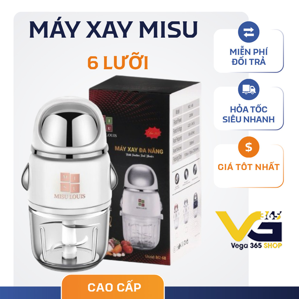 Máy Xay Đa Năng Louis Cối Thủy Tinh - 6 Lưỡi Dao Siêu Bén - Bền Bỉ - Chất Lượng Cao