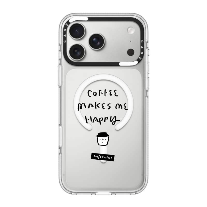 CASECASE X Coffee Makes Me Happy Case Impact Vỏ hút từ tính trong suốt cho iPhone 17 / 16 / 15 / 14 / 13 Pro Max | Ốp lưng Acrylic pha lê trong suốt có bao bì cao cấp