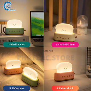 dễ thương Đèn Ngủ Để Bàn Hình Máy Nướng Bánh Mì Sạc Tích Điện,Hẹn Giờ Nhiều Chế Độ Sáng Đèn Led Trang Trí Decor Phòng