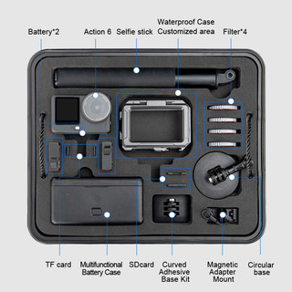 Dành cho Hộp chống cháy nổ DJI OSMO Action 6, Hộp lưu trữ chống nước và chịu áp lực hai lớp, Vali, Túi lưu trữ đeo chéo một vai, Phụ kiện Camera thể thao