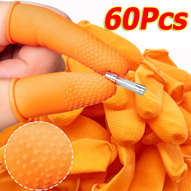 20 / 40 / 60 Chiếc Ngón Tay Cao Su Dùng Một Lần Cots / Vỏ Đầu Ngón Tay Cao Su Chống Trơn Trượt / Găng Tay Bảo Vệ Sửa Chữa Điện Tử