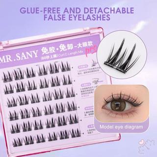 Cụm mi dán sẵn 10-12mm Cụm mi màu đen có thể tái sử dụng để làm việc, sinh nhật, tiệc và du lịch