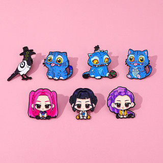7 Cái / bộ Hoạt Hình KPOP Witch Hunter Đội Mèo Con Hợp Kim Thổ Cẩm Phụ Kiện Pin Trang Trí