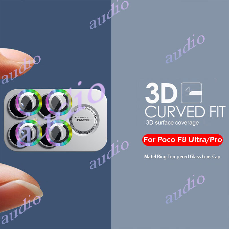 POCO F8 5G kính cường lực bảo vệ camera, vòng kim loại trong suốt, cho POCO F8 Pro/Ultra/F8Pro/F8Ultra 5G