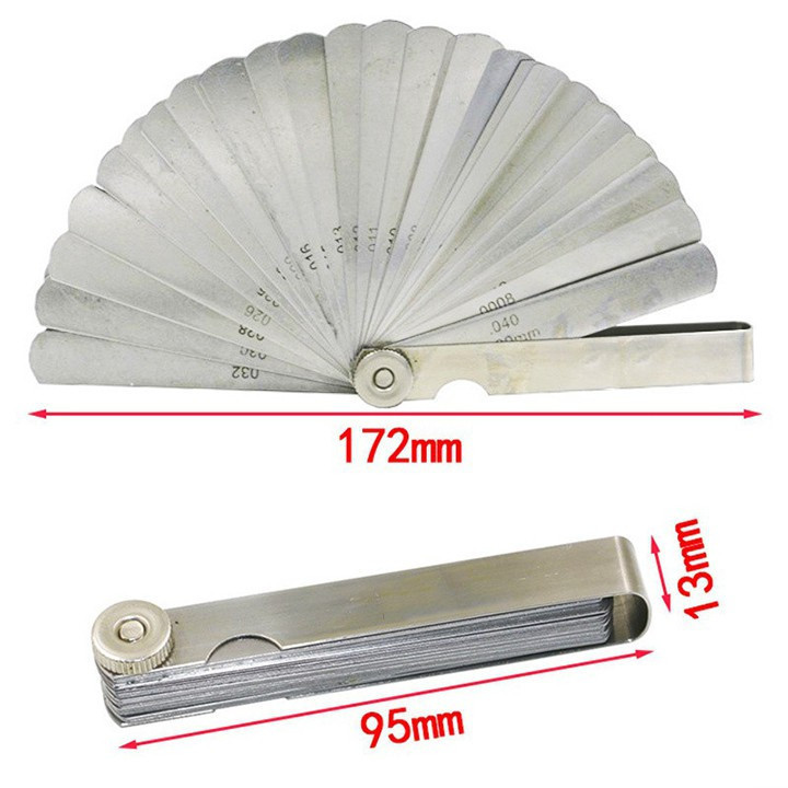 [24h] Bộ Thước Lá Inox 32 Lá – Đo Khe Hở Chính Xác 0.02-1mm, Căn Lá Đo Máy Móc, Xupap, Bugi