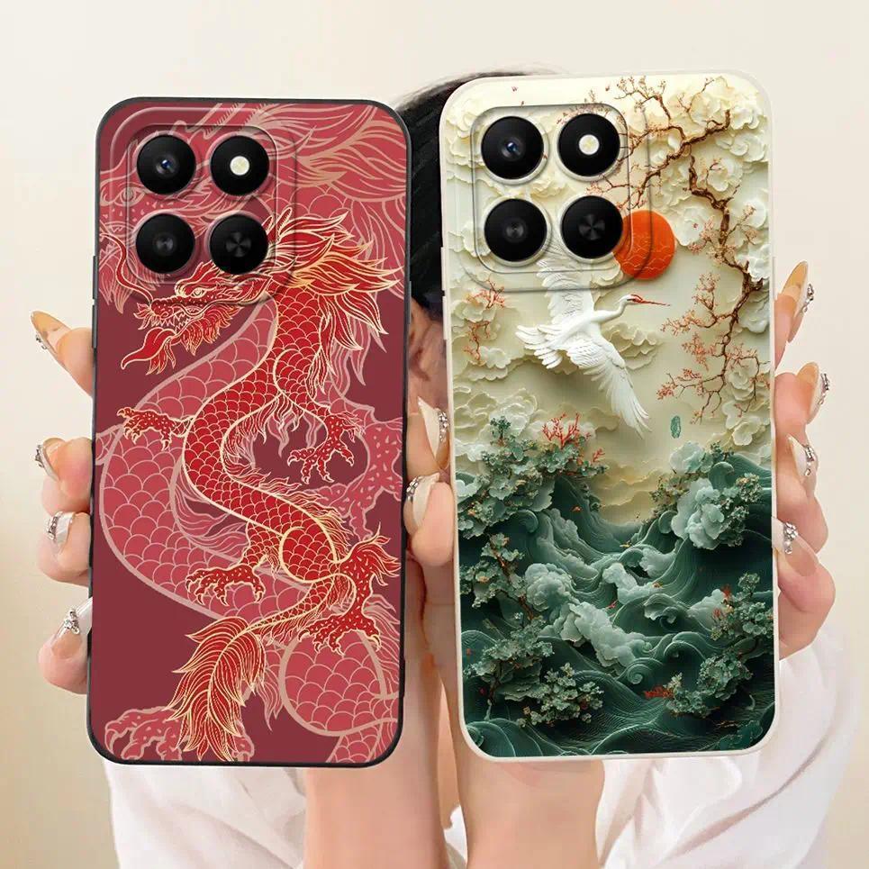 Ốp Cho Honor 400 Smart / Honor X7D 4G Ốp lưng Dragon Sun Moon Night Thẩm Mỹ Ốp Lưng Silicon Lỏng Mềm