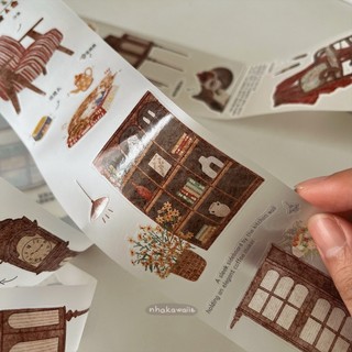 Washi tape PET tape nâu trầm Leisure Day Haoda