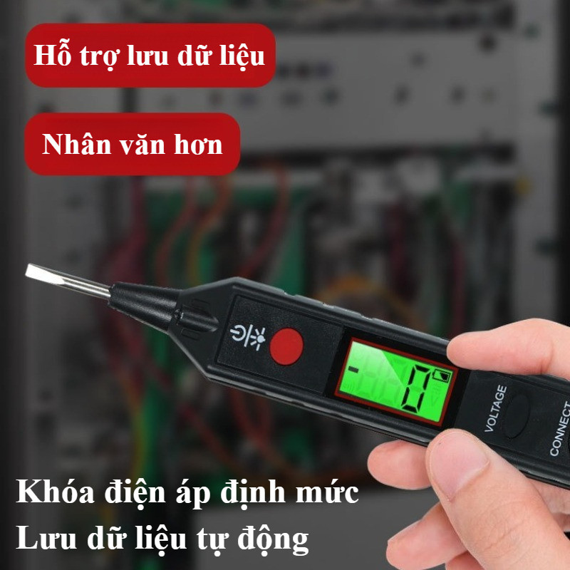 Bút Đo Điện Thông Minh Màn Hình LCD Kiểm Tra,Điện trở thử nghiệm trực tiếp với đèn Bút đo điện kỹ thuật số DC