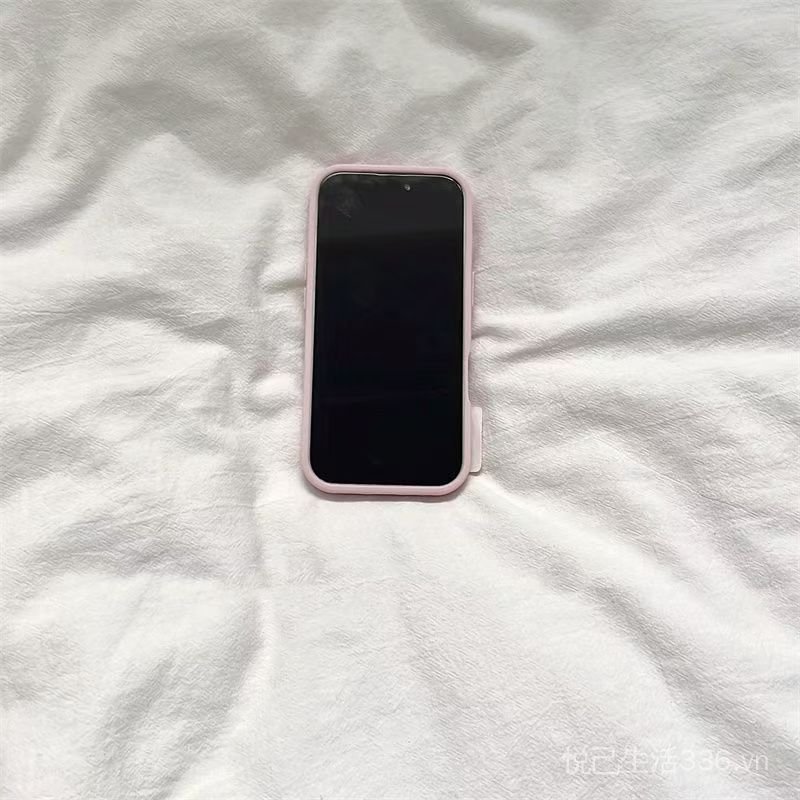 Nút ba chiều sọc màu tương phản Thích hợp cho iPhone17PROMAX Vỏ điện thoại hạt da Phong cách mới 16 / 15 / 14 Phim hoạt hình