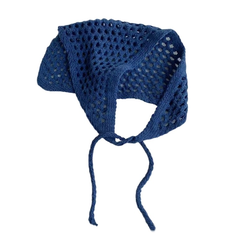 Popular Hollowed Knitted Head Wrap Triangular Scarf Multipurpose Shawl Hip Scarf