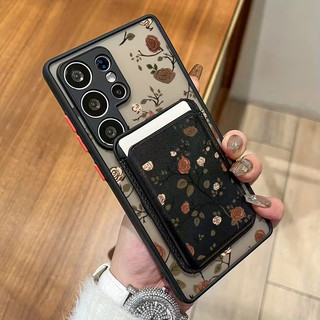 Ví họa tiết hoa hồng cổ điển cho s25 có thể so sánh cho Samsung s20fe S21 S21PLUS S22 S23 S24 Vỏ siêu chống sốc S25 Plus S25ultra Thẻ bìa cho vỏ bỏ túi