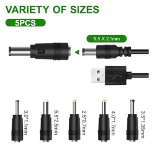 Cáp nguồn USB sang DC Elough Cáp sạc USB sang DC 5V với 5 bộ điều hợp cho bộ định tuyến Loa quạt Mini