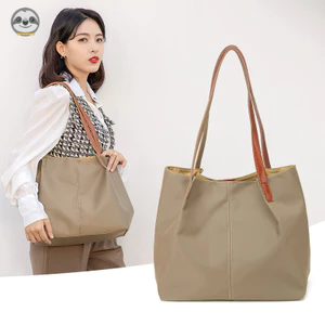 Phong cách Nhật Bản Muji Style / Túi Tote vải dung tích lớn một vai / Túi đeo vai đơn giản bằng vải Oxford chất lượng cao / Khóa từ tính di động dành cho nữ Shou di động
