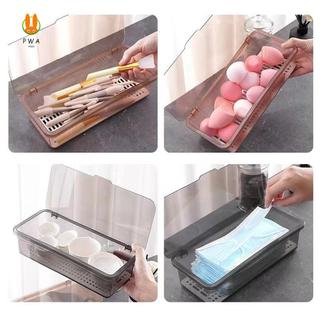 Hộp Bảo Quản PP Dày Có Thoát Nước - Dụng Cụ Sắp Xếp Đa Năng Cho Nhà Bếp Phòng Tắm Trang Điểm Chống Bụi 3 Kích Cỡ