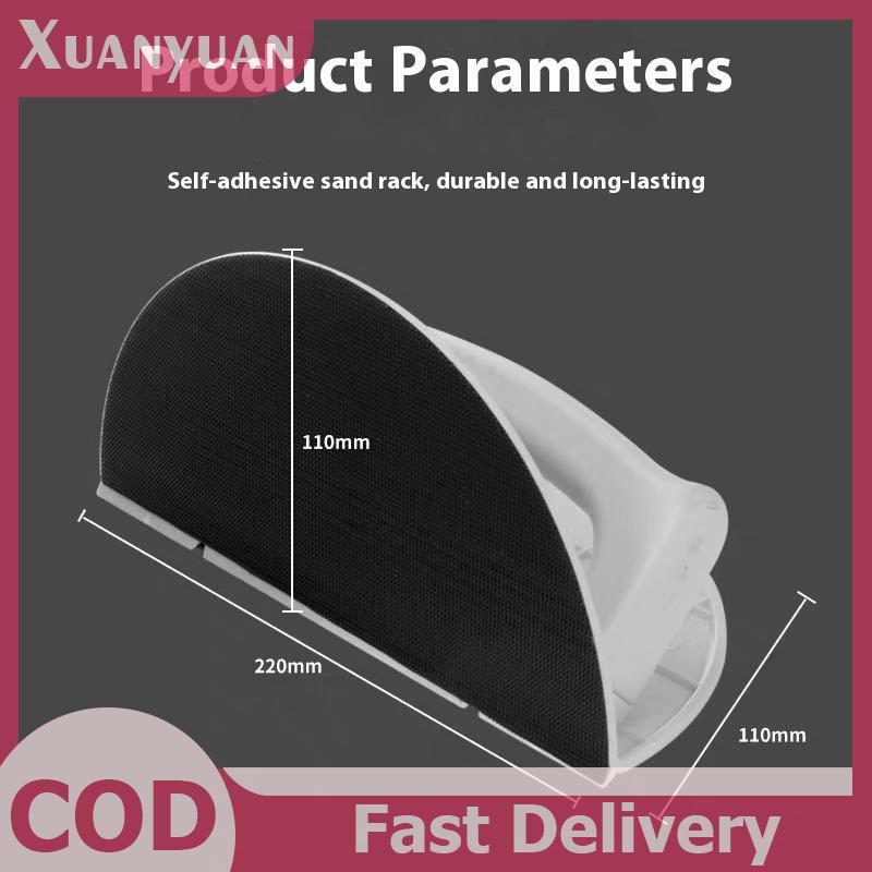 XUAN 1 Bộ Dụng cụ cầm tay góc nhựa tiện dụng để chế biến gỗ Dự án DIY Tự dính Nửa vòng tròn chà nhám Giá đỡ VN