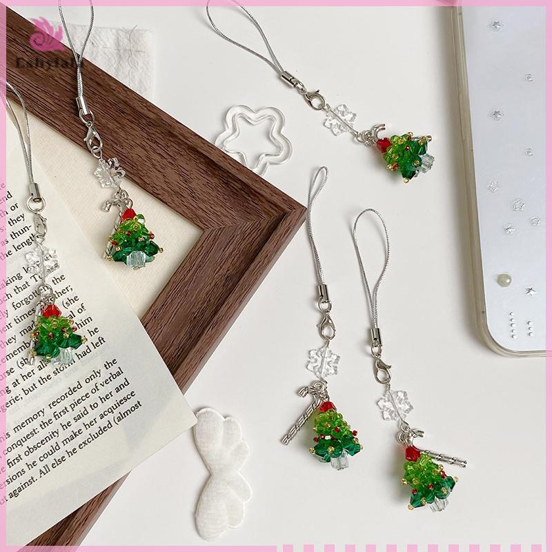 Y2K Móc khóa cây thông Noel hợp thời trang Ngôi sao dễ thương sel Móc khóa Mặt dây chuyền Ins Phong cách thẩm mỹ nữ tính Túi dây buộc điện thoại quyến rũ Quà tặng Giáng sinh [MỚI]