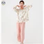 Áo choàng và bộ quần áo ngủ từ cotton nguyên chất: hoa văn cổ tròn, dài tay