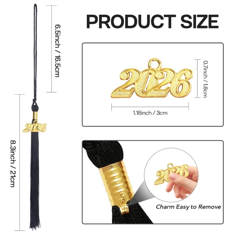 2026 Graduation Tassels With Year Charm Class of 2026 Graduation Hat Decoration