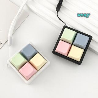 Bàn phím ngón tay WOAY, Giảm căng thẳng 2 / 3 / 4 Phím Fidget Móc khóa, Thư giãn Vượt qua thời gian Nút chìa khóa Tiện ích Đồ chơi giải nén dành cho người lớn