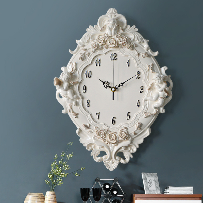 Đồng hồ treo tường Châu Âu, Đồng hồ nghệ thuật bằng nhựa sáng tạo cho phòng khách, Đồng hồ bỏ túi đồng hồ thẩm mỹ viện khách sạn