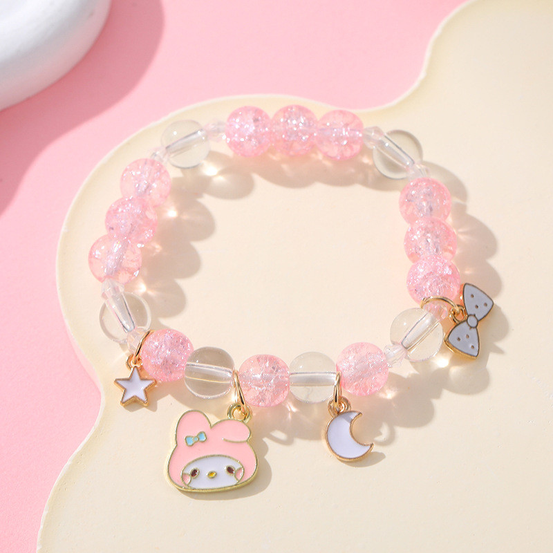 Vòng tay pha lê chó Sanrio ngọc bích dễ thương