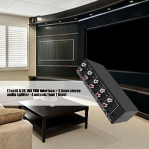 BTM Heavy Duty Metal 1 In 4 Out 3 5mm Auxs + AV L R Bộ chia âm thanh Hỗ trợ kết nối đa thiết bị đồng thời Vỏ kim loại