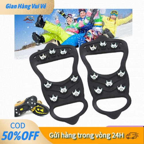 [24h] Phụ Kiện Đinh Gắn Đế Giày Chống Trượt – 8 Răng, 10 Răng Dùng Leo Núi, Đi Bộ Đường Dài, Mùa Đông Không Lo Ngã