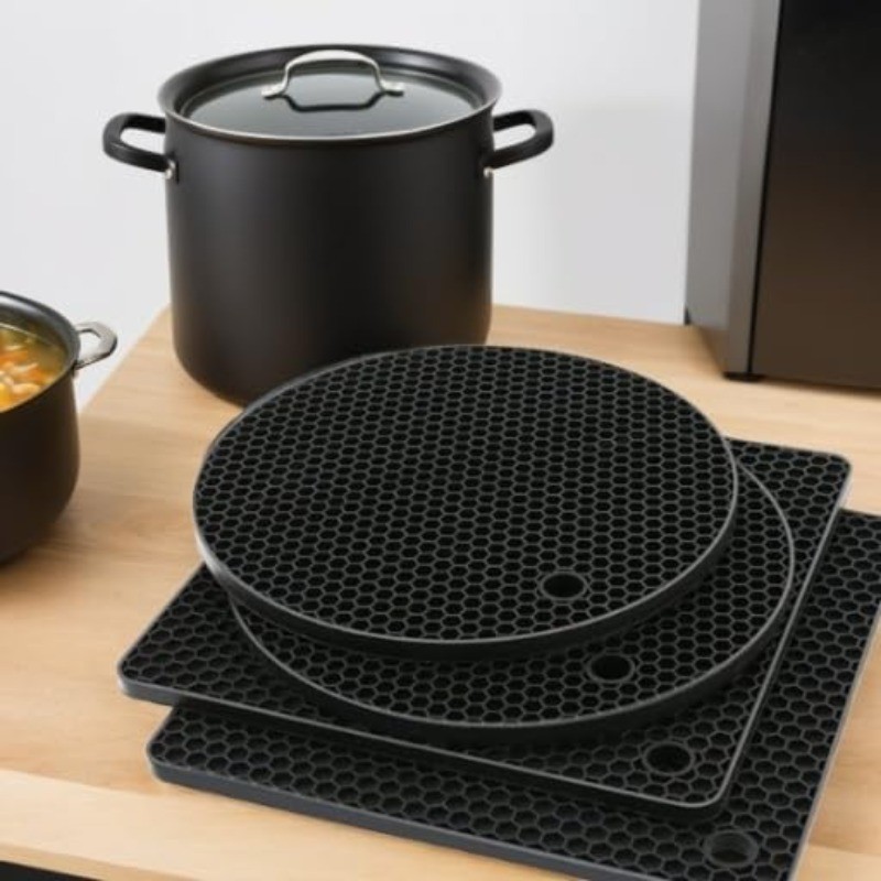 1 / 2 Cái Nhà Bếp Silicon Trivet Thảm Nồi Giá Đỡ / Chống Trượt Chịu Nhiệt Mặt Bàn Thảm