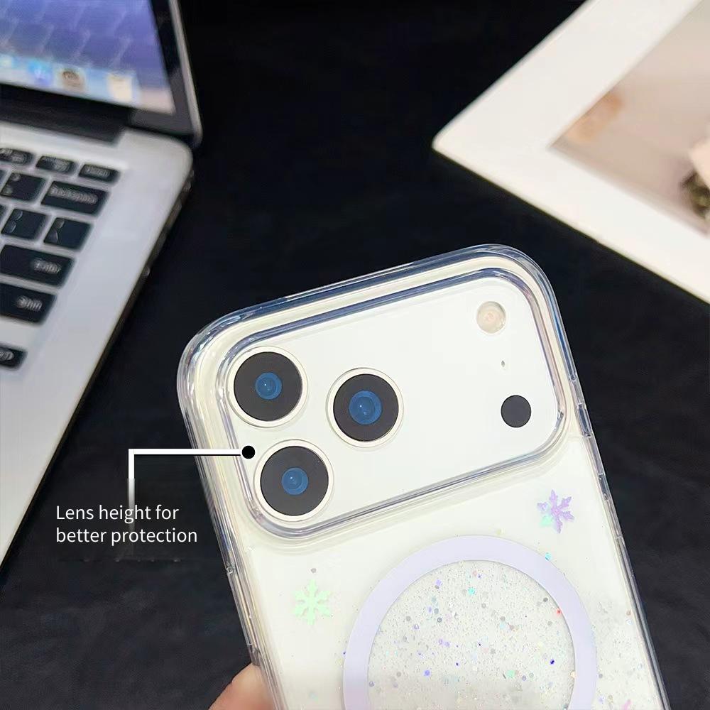 Ốp Điện Thoại IPhone 17 Pro max Từ Lấp Lánh Gradient 17 AIR Glitter 16pro Kim Cương Giả Trong Suốt Chống Sốc 15 Vỏ Bảo Vệ