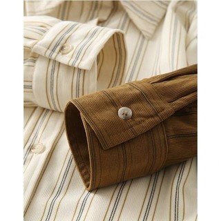 Áo sơ mi nam vải nhung retro, phong cách đại học Mỹ, phù hợp unisex