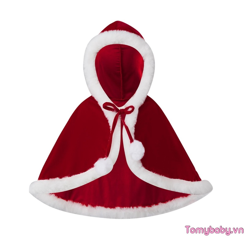 Áo Giáng Sinh Cho Bé Gái Nhung Cao Cấp Santa Áo Có Mũ Trùm Đầu Poncho Với Lông Viền Cho Các Sự Kiện Cosplay