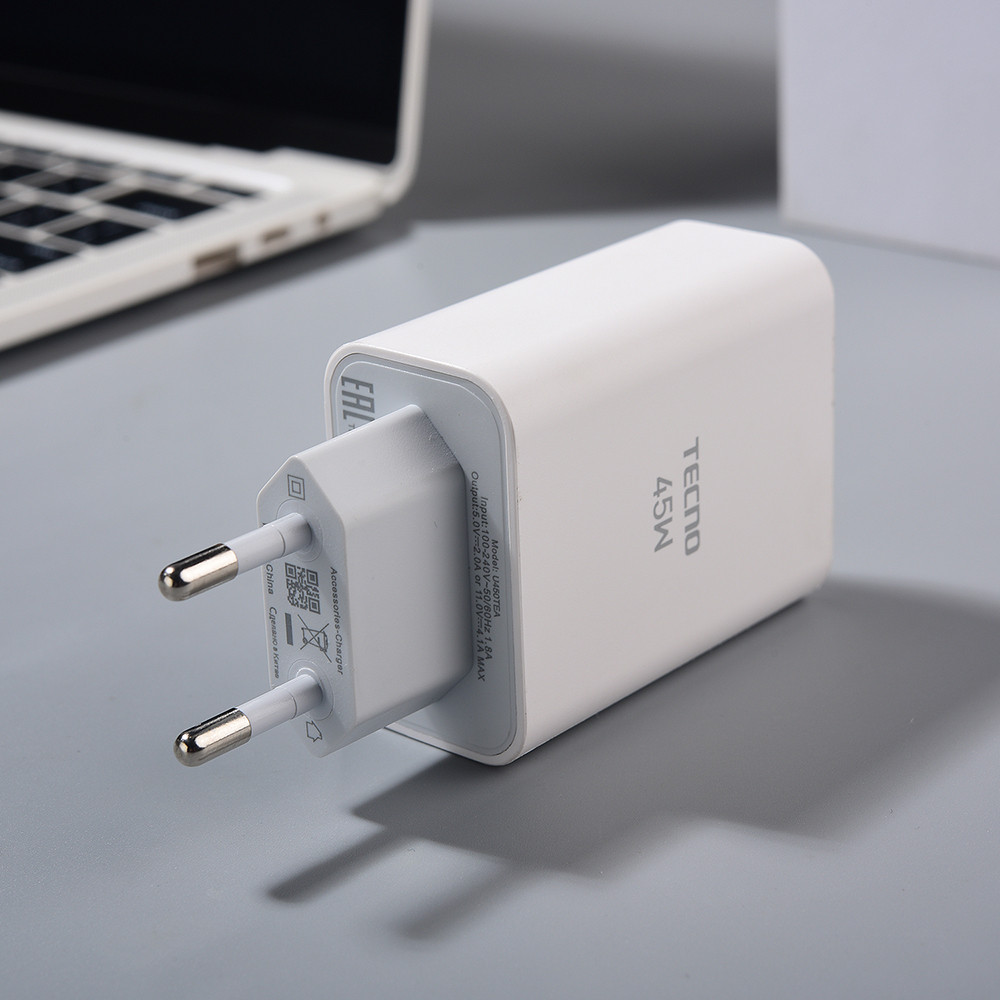 Mới Tecno 45W Sạc Siêu Nhanh Sạc Bộ Chuyển Đổi Nguồn 6A USB C Cho TECNO Camon 40 30 20 Pro 30S 5G Infinix Note 50S 50X