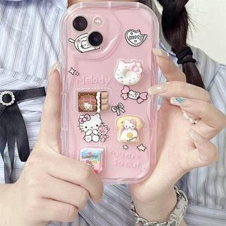 Bánh mì nướng sô cô la 3D Hello Kitty Chain Case cho Infinix Hot 60 50 Pro Plus 60i Note 50 50X 50S GT 30 Tecno Spark Go 2 40C 40 Camon 40 30 Pro 5G Girl TPU Vỏ điện thoại