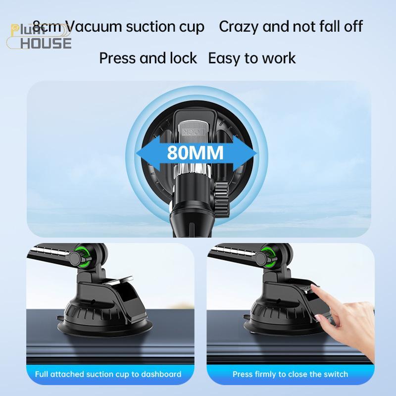 PlumHOUSE Giá Đỡ Máy Tính Bảng Tay Dài Hút Cốc Gắn Cho Pro Air 4-13inch Cho Máy Tính Bảng SUV Xe Tải Kính Chắn Gió Cửa Sổ VN