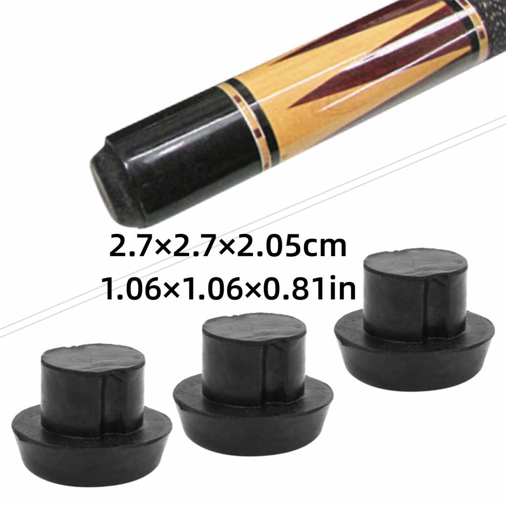 JKDESIGN - Bộ 20 Phích Cắm và Bao Gậy Bi-a Cao Su, Màu Đen, Bảo Vệ Đầu và Cuối Gậy