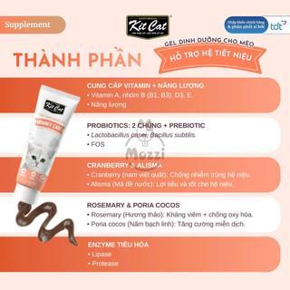 Gel dinh dưỡng cho mèo Kitcat hỗ trợ tiêu búi lông, tiết niệu và tăng cân Tuýp 120gr