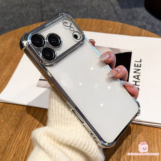 Ốp Lưng Cho Iphone 15 12 14 13 11 17 16 Pro Max Air XS X XR MAX 15 14 7 16 8 Plus SE 2020 Đơn Giản Sang Trọng Chống Rơi Khung Mạ Bốn Góc