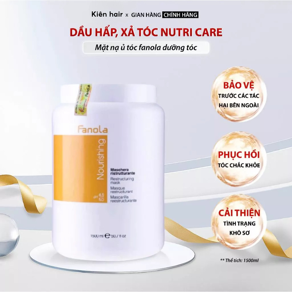 Kem Ủ Tóc FANOLA Nutri Care Restructuring Mask 1500ml ủ tóc collagen phục hồi tóc hư tổn | Trunghair
