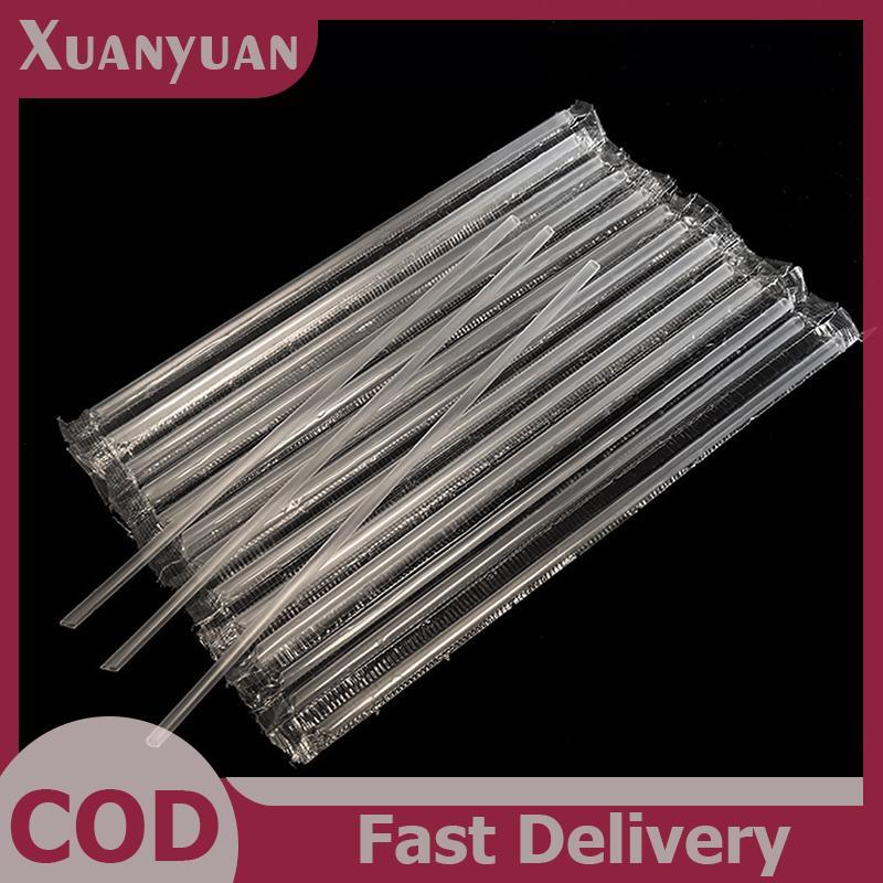 XUAN 500 Chiếc DIY Ống Hút Nhựa Dùng Một Lần Ngắn Trong Suốt Nhọn Mỏng Ống Hút Uống Hàng Hóa Phụ Kiện Nhà Bếp VN