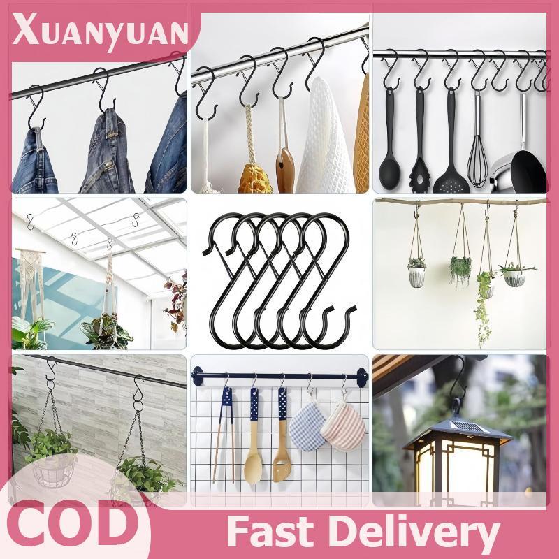 XUAN 10 Chiếc Móc S Có Khóa An Toàn, Móc Tủ Quần Áo Hình Chữ S Kim Loại Hạng Nặng VN
