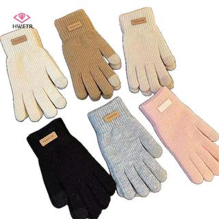 Găng tay cashmere dệt kim dành cho nữ, lót lông cừu dày ấm áp, phù hợp với thời tiết lạnh và phong cách Hàn Quốc