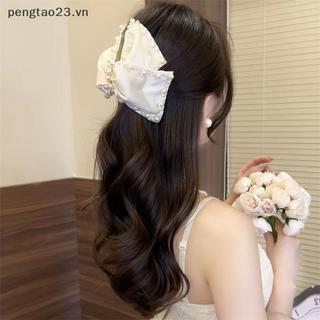 Kẹp tóc hình nơ ngọt ngào và đuôi ngựa, phù hợp với style vuốt tóc Hàn Quốc - Hàng có sẵn