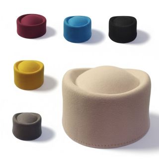 Mũ Fedora bằng len giả, thiết kế mái vòm cứng, phù hợp cho biểu diễn và du lịch ngoài trời
