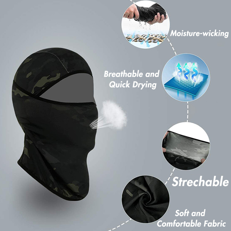 Kính Thoáng Khí Lỗ Cho Xe Đạp và Câu Cá, Chống Tia UV, Che Nắng kèm Balaklava