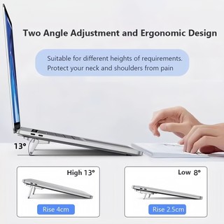 Giá đỡ laptop mini di động bằng kim loại, điều chỉnh góc độ, thiết kế gập gọn - SUNND