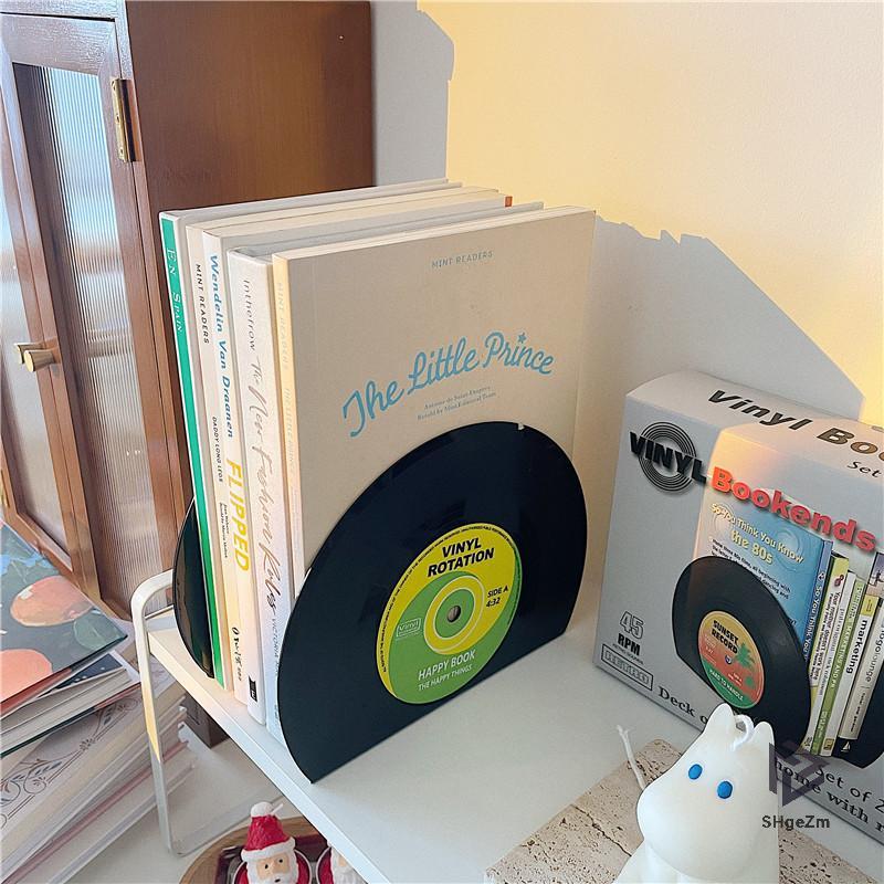 [SHgeZm] Vinyl CD Bookends Creative Record Bookstand Trang trí máy tính ...